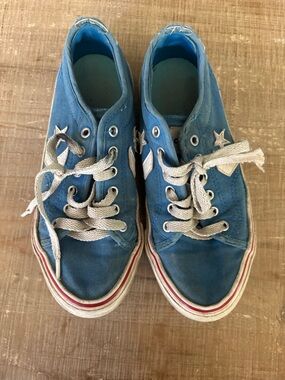 Converse Kids Light Blue Canvas Lace-Up Sneakers with White Trim